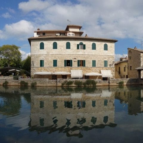 The thermal pool at the heart of Bagno Vignoni's main square
