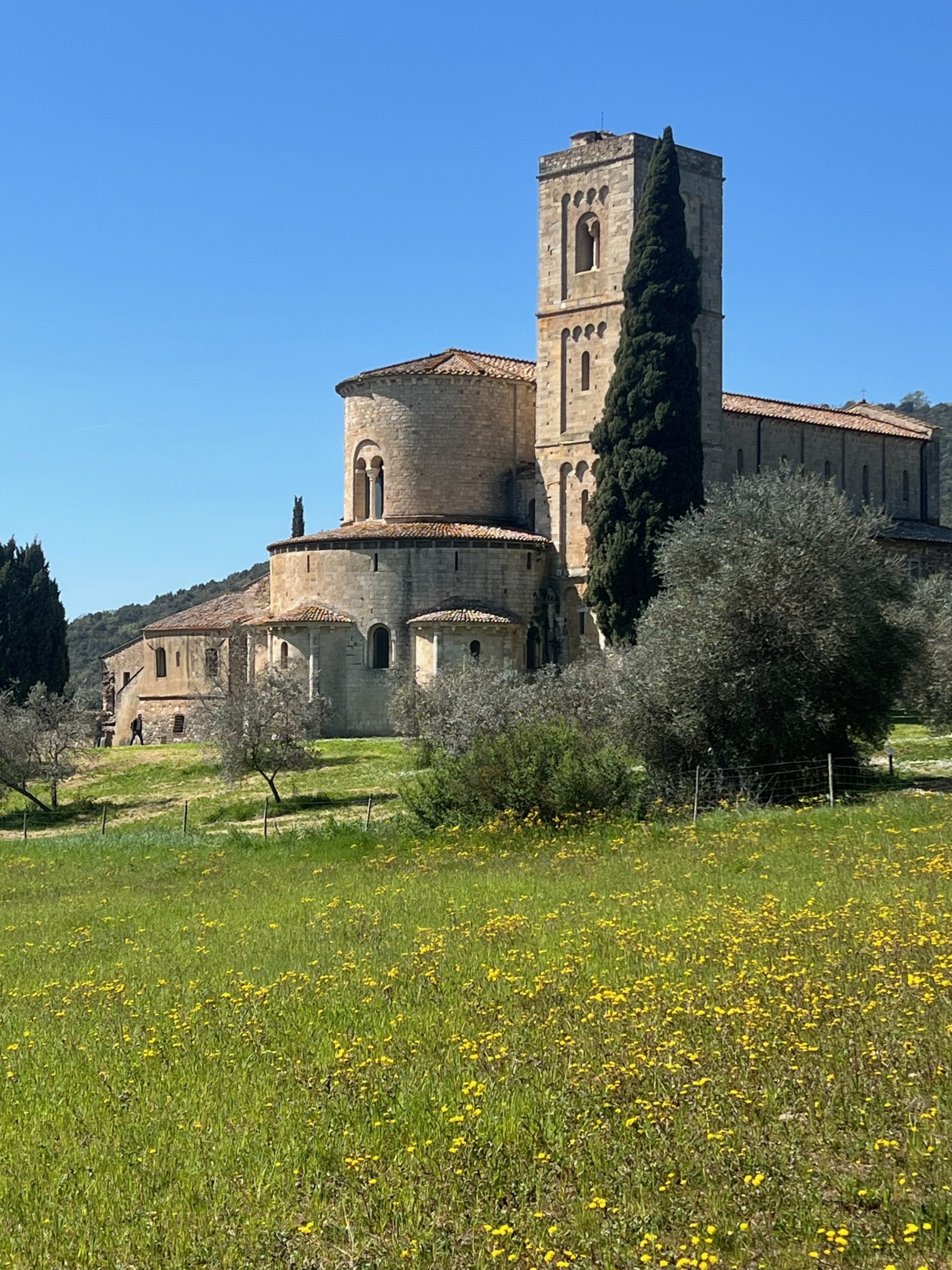 The luminous interior of the Abbey of Sant'Antimo