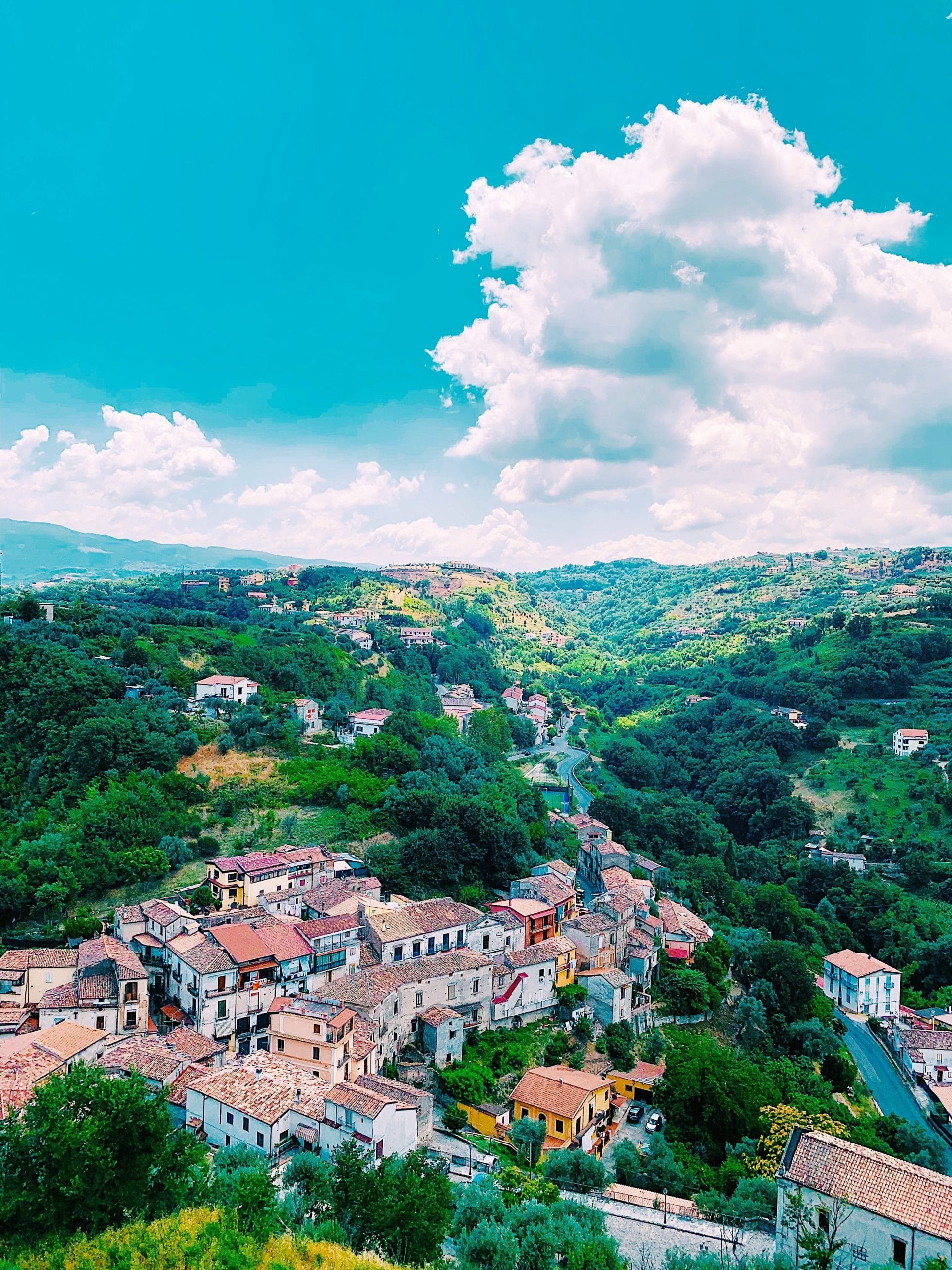 A village nestled in the valley near Maratea