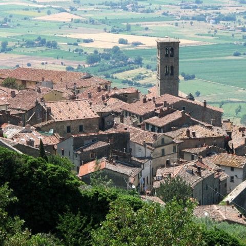 Panoramic view of Cortona