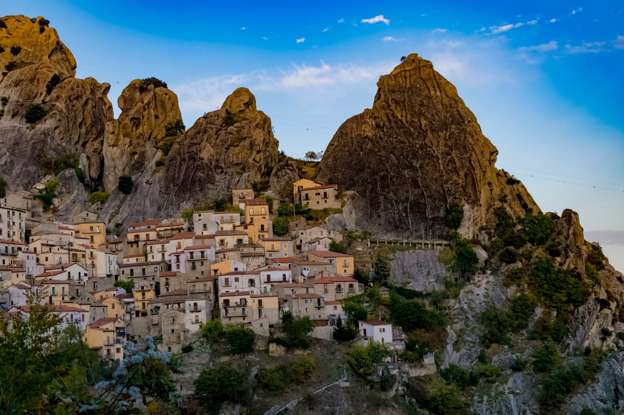 The peaks of the Lucanian Dolomites at sunset