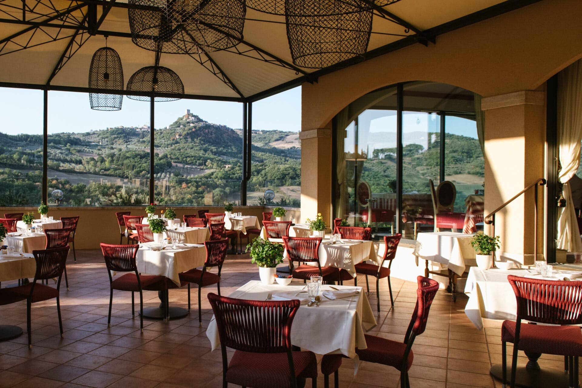 La Rocca Restaurant with views of the Rocca d'Orcia