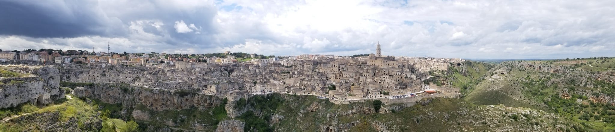 Panoramic view of the two Sassi of Matera