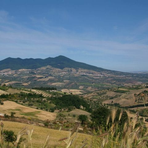 Monte Vulture, the extinct volcano rising above the Basilicata landscape
