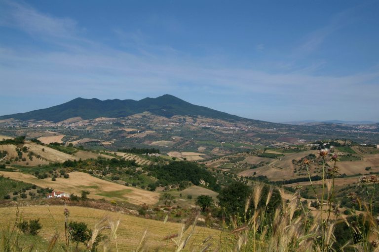 Monte Vulture, the extinct volcano rising above the Basilicata landscape