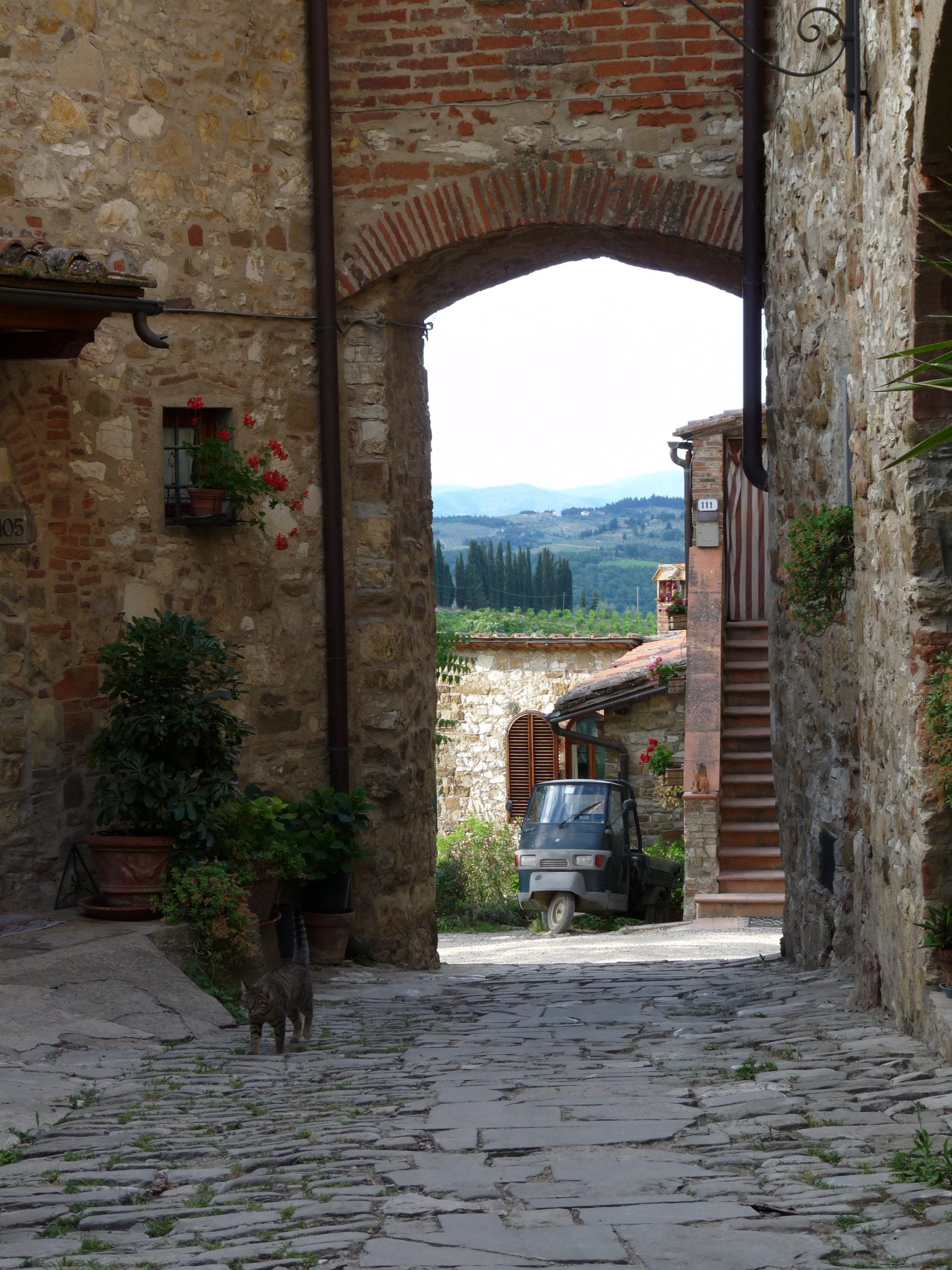 Interior view of the town gate of Montefioralle