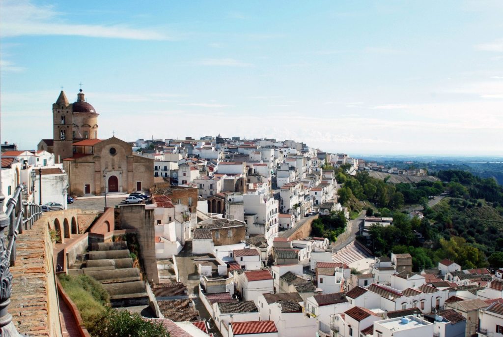 The white houses of Pisticci on a hilltop in Basilicata
