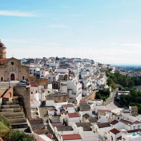 The white houses of Pisticci on a hilltop in Basilicata